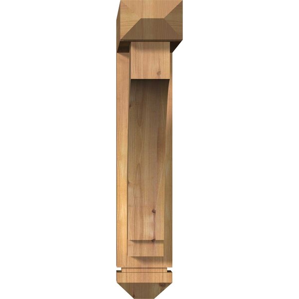 Imperial Arts And Crafts Smooth Bracket W/ Offset Brace, Western Red Cedar, 5 1/2W X 24D X 28H